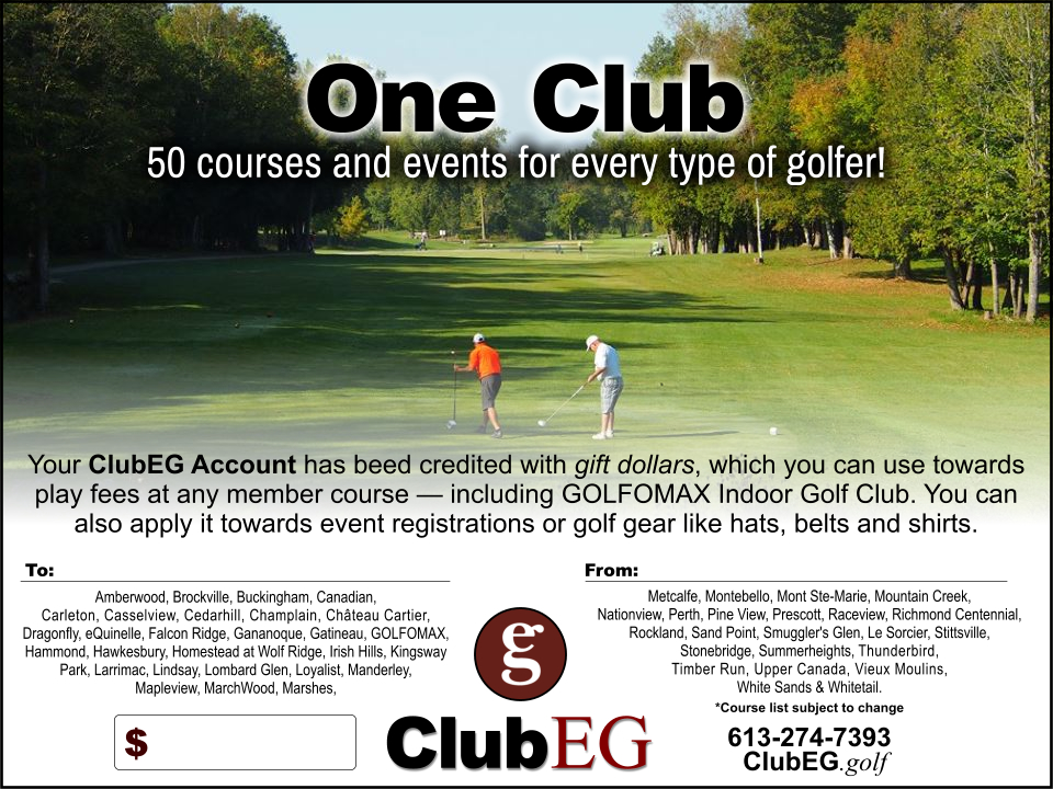 ClubEG Golf Gift Certificates